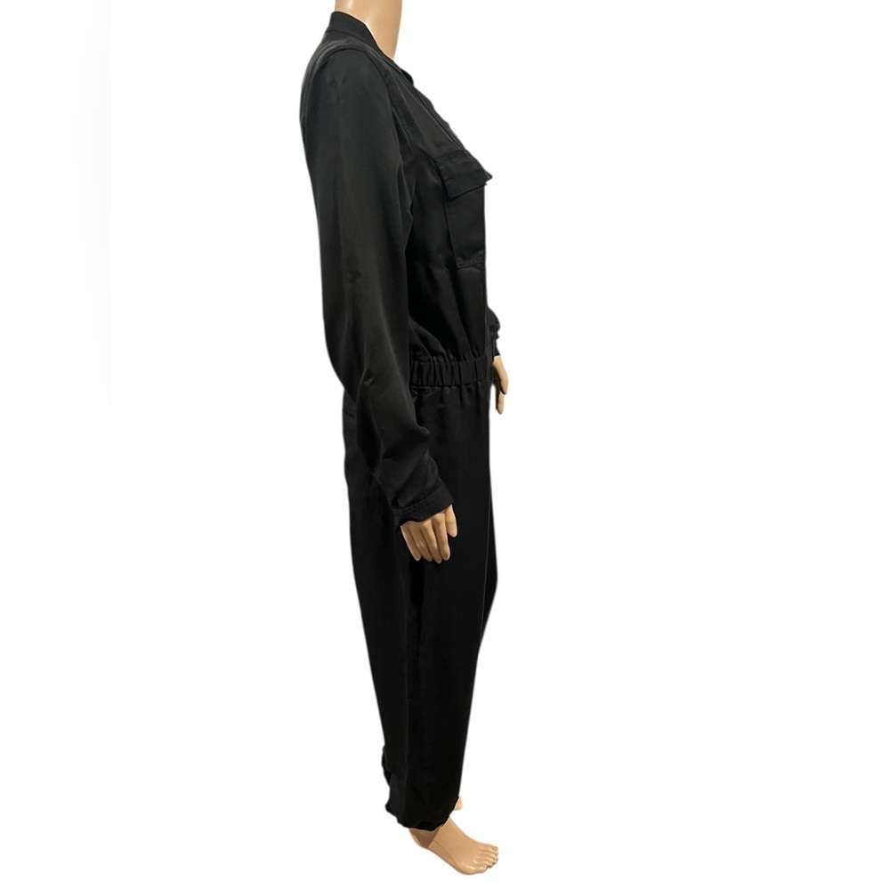 Banana Republic Womens Jumpsuit Tencel Flightless Utility Black Button Size 12 - Picture 3 of 16